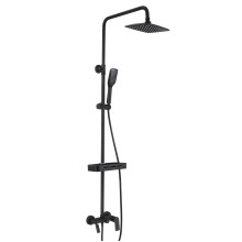 Душевая стойка для ванны и душа Lemark Tropic LM7002BL чёрная матовая