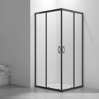 Душевой угол Veconi Rovigo RV-101B, 900x900x1900, черный, стекло прозрачное