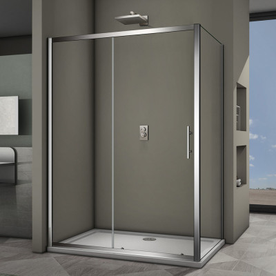 Душевой угол Veconi Rovigo RV-063, 1200x700x1900 хром, стекло прозрачное