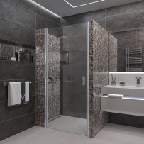 Душевая дверь Veconi Vianno VN-43, 800х1950, хром, стекло прозрачное