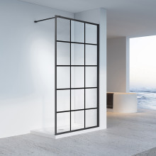 Душевая перегородка Veconi Korato KR-80, 1200x2000, черный, стекло прозрачное