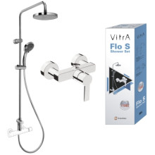 Набор VitrA Flo S A49234EXP с душевой стойкой и смесителем