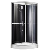 Душевая кабина AZARIO DENVER 90х90х200 прозрачное стекло 4 мм. Easy Clean, задняя панель черная, цвет профиля серый (AZ-N10812 900)