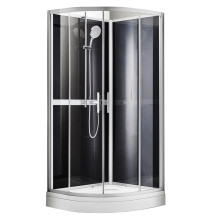 Душевая кабина AZARIO DENVER 90х90х200 прозрачное стекло 4 мм. Easy Clean, задняя панель черная, цвет профиля серый (AZ-N10812 900)