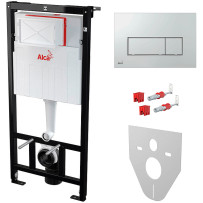Инсталляция для унитаза 4 в 1 AlcaPlast Sadromodul с кнопкой ХРОМ AM101/1120-4:1 RU M571-0001