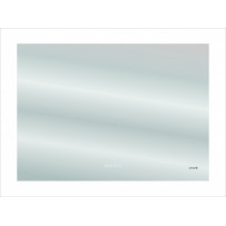 Зеркало для ванной LED DESIGN PRO 060 80 часы с подсветкой с антизапотевателем прямоугольное 