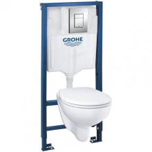 Инсталляция с унитазом Grohe Solido Compact 39586000 с сиденьем и кнопкой