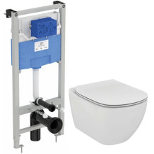 Инсталляция с унитазом Ideal Standard Tesi T3868V1 с сиденьем 3 в 1 белый матовый