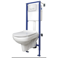 Инсталляция с унитазом CITY CO DPL EO slim инсталляция LINK PRO кнопка INTERA стекло белый