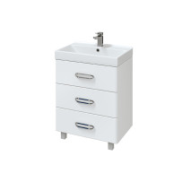 Fuji F 60 тумба напольная 3 ящика белая глянцевая c раковиной Fest 60