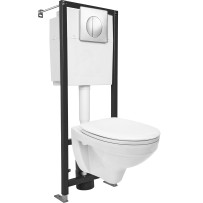 Инсталляция с унитазом DELFI TPL инсталляция BLACK кнопка LEON пластик хром глянцевый