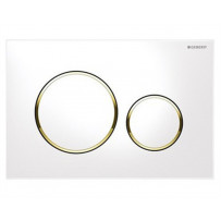 Кнопка слива инсталляций Geberit Sigma 20 115.882.KK.1 белая с золотом