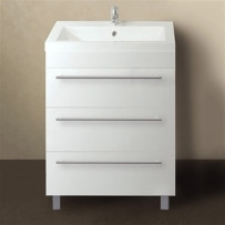 Тумба под раковину 1MarKa Соната 58Н с 3 ящиками, белый глянец