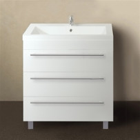 Тумба под раковину 1MarKa Соната 75Н с 3 ящиками, белый глянец