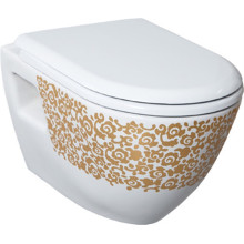 Унитаз Creavit TP325 золото, цветы 