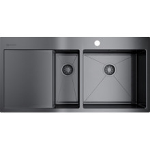 Мойка из нержавейки Omoikiri Akisame 100-2-GM-R вороненая сталь 4973104