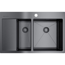 Мойка из нержавейки Omoikiri Akisame 78-2-GM-R вороненая сталь 4973102