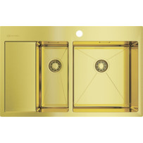 Мойка из нержавейки Omoikiri Akisame 78-2-LG-R светлое золото 4973088