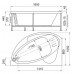 Акриловая ванна Радомир Варна 165x105 правая